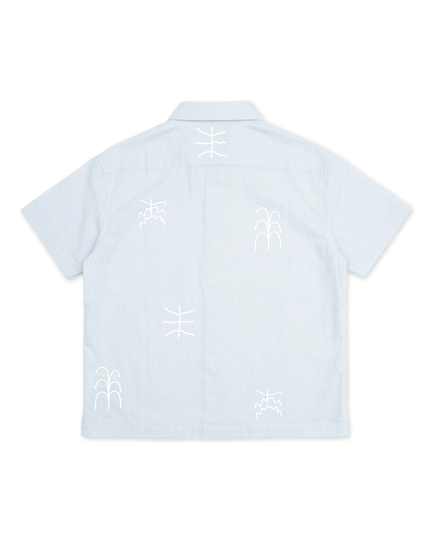 Camicia Oversize Fit Celeste "Primitive", vista retro