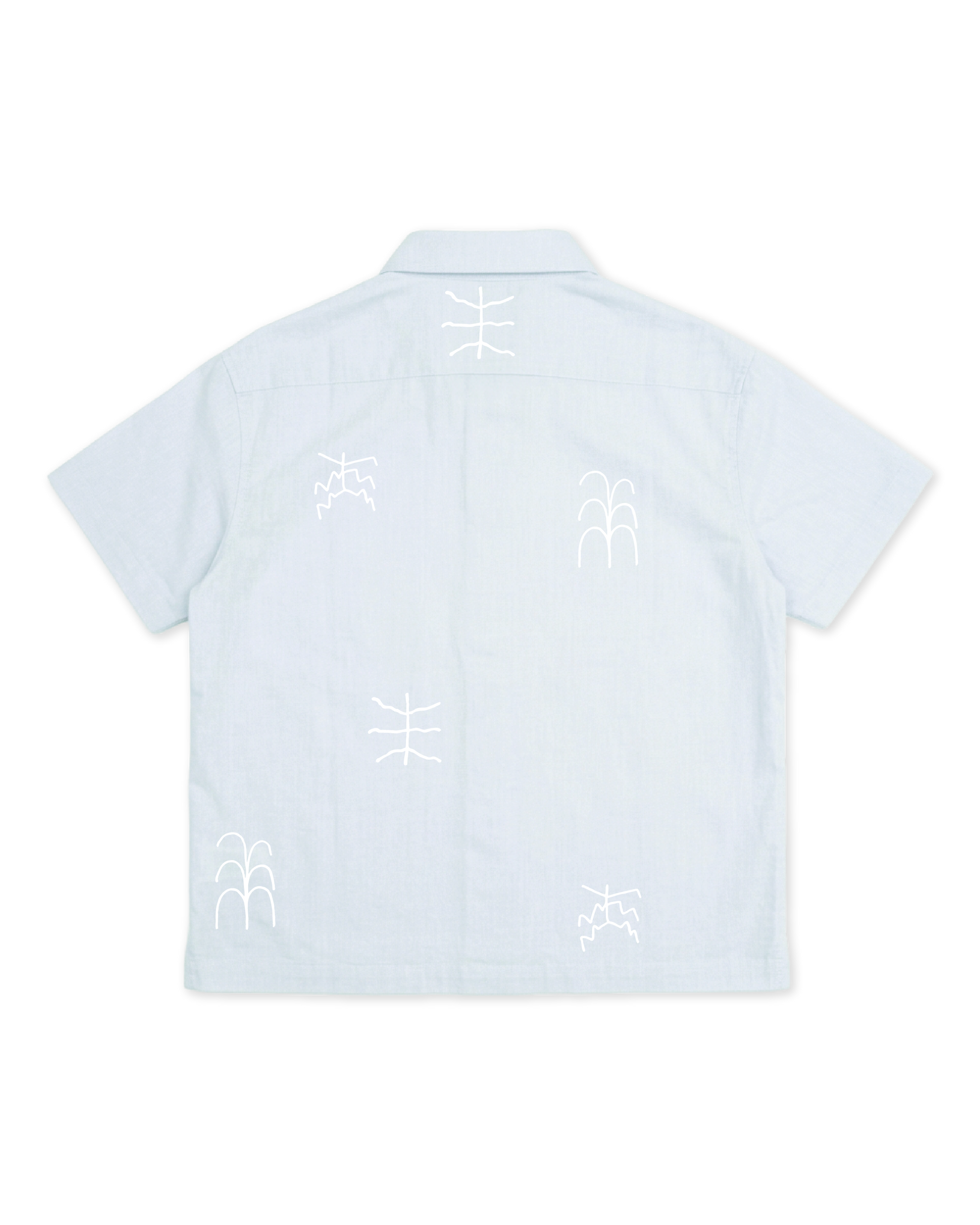 Camicia Oversize Fit Celeste "Primitive", vista retro