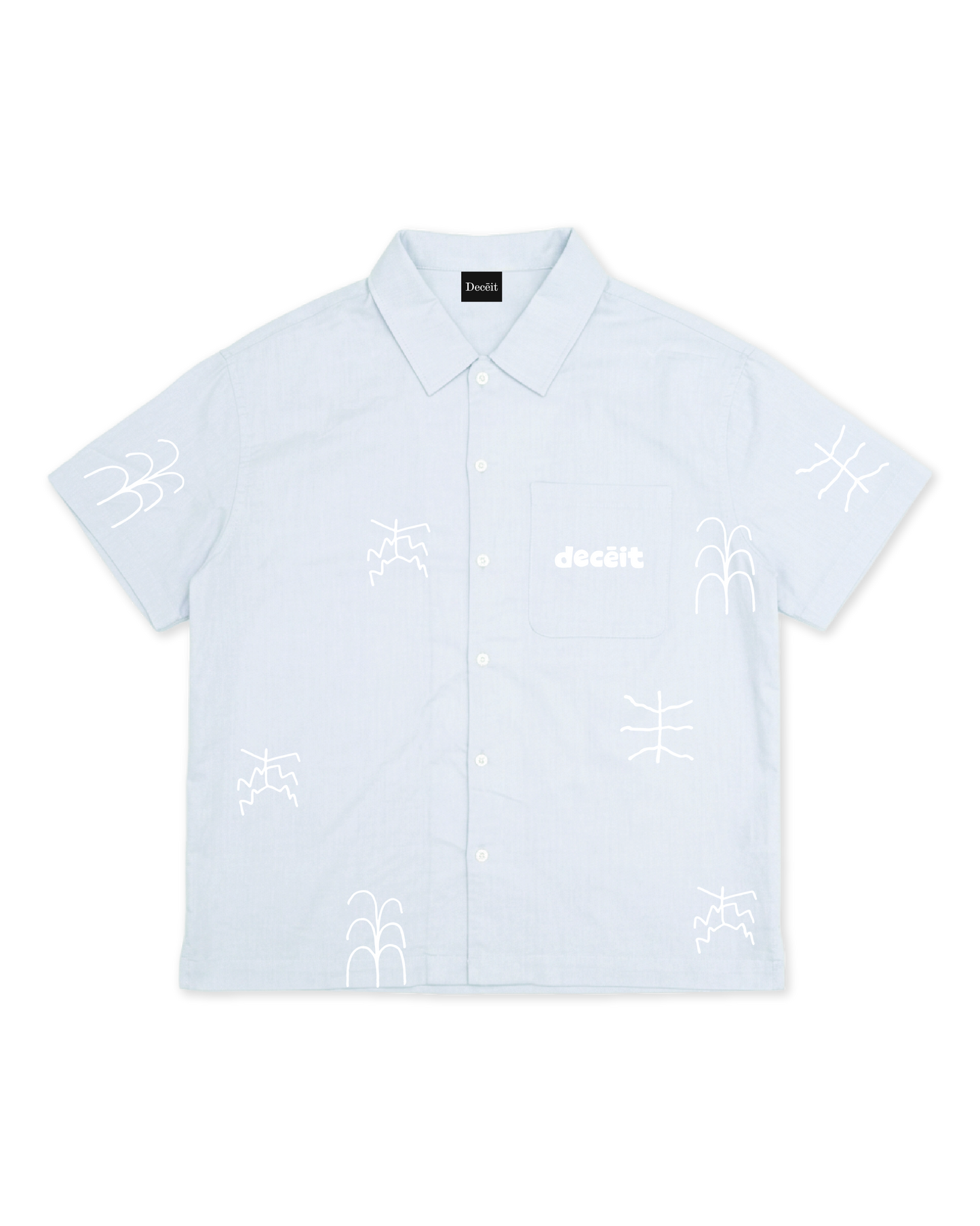 Camicia Oversize Fit Celeste "Primitive", vista frontale