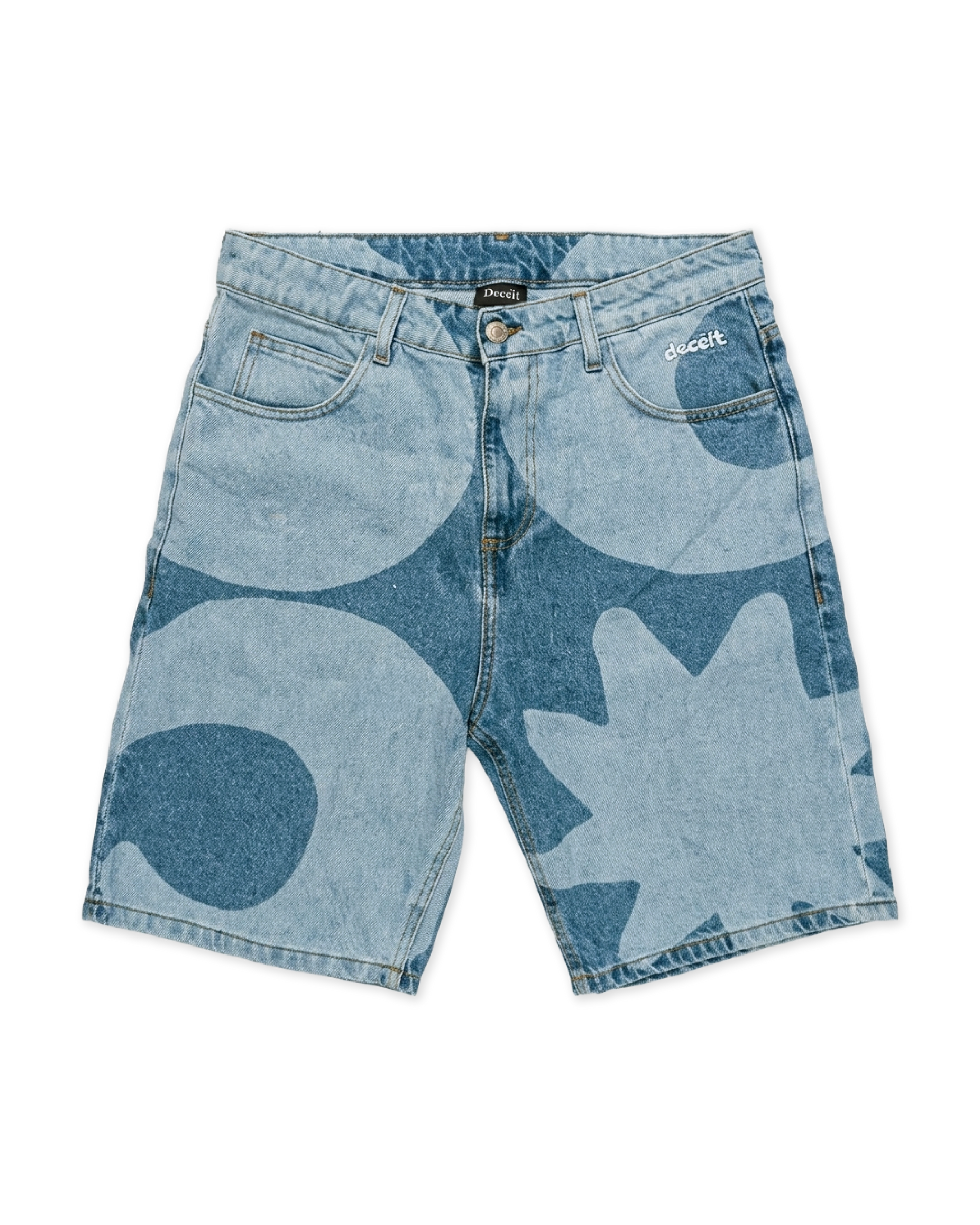 Short Oversize Fit Blu Denim "Moon", vista frontale
