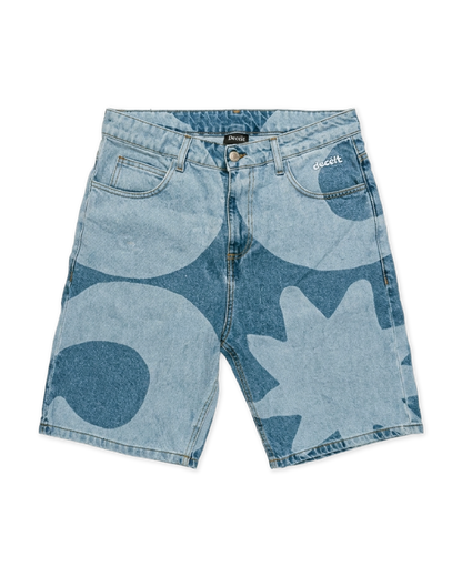 Short Oversize Fit Blu Denim "Moon", vista frontale