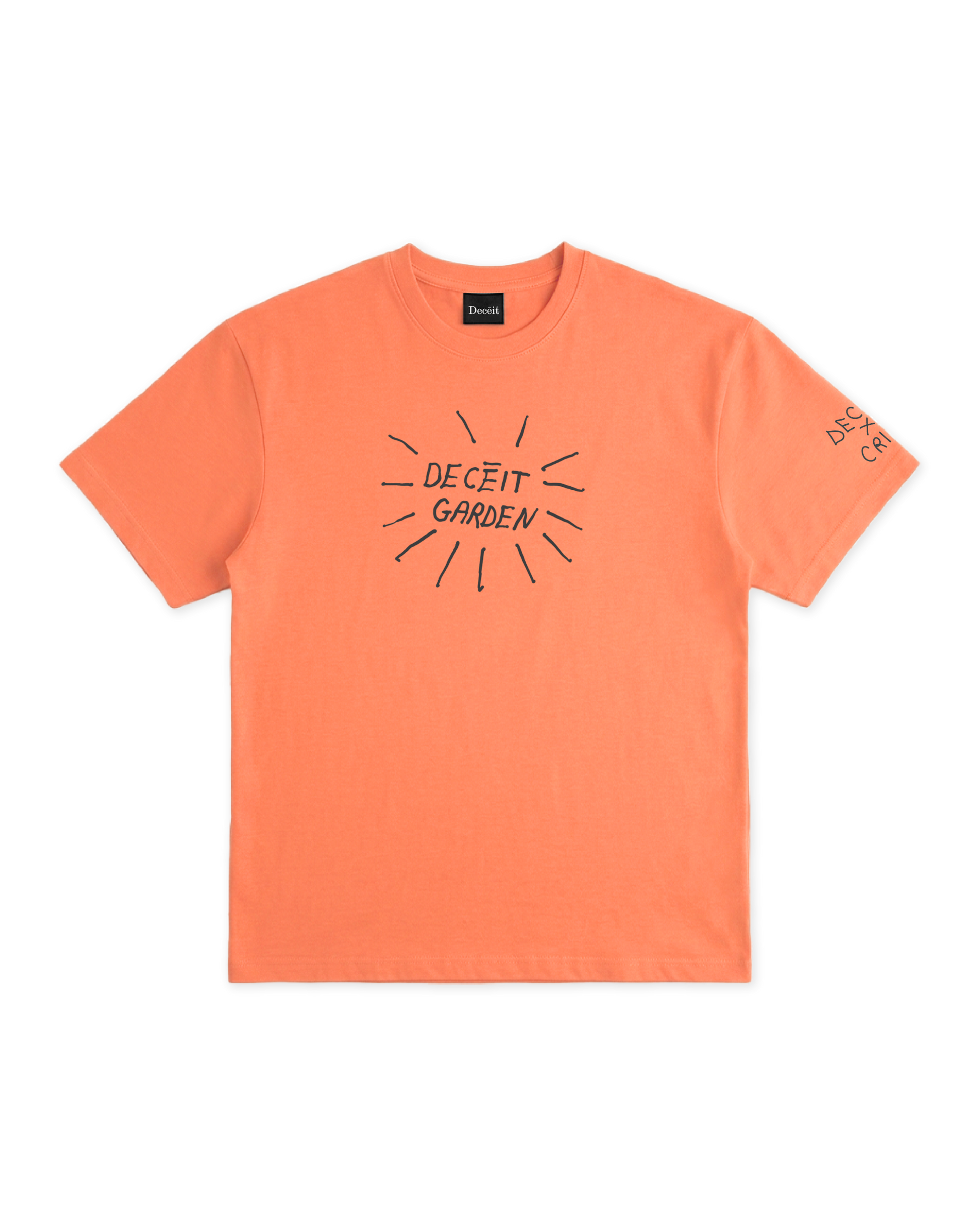 T-Shirt Regular Fit Salmone "Deceit Garden", vista frontale