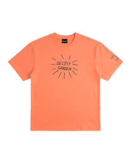 T-Shirt Regular Fit Salmone "Deceit Garden", vista frontale