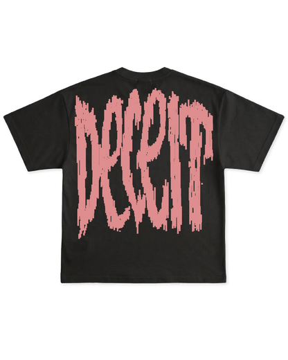 T-Shirt Flared Fit Nero "Scratchy", vista retro