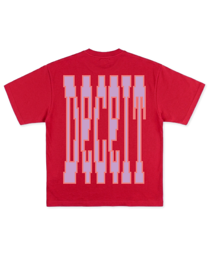 T-Shirt Flared Fit Rosso "Shall Eat", vista retro