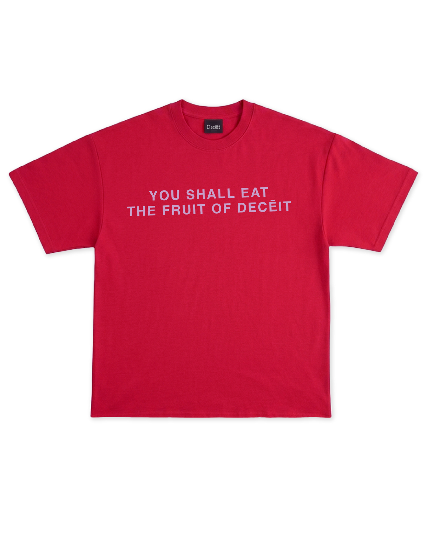 T-Shirt Flared Fit Rosso "Shall Eat", vista frontale